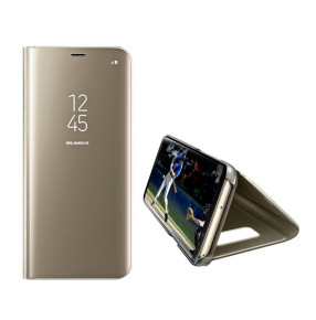 Калъф тефтер огледален  CLEAR VIEW за Samsung Galaxy J7 2017 J730F златист